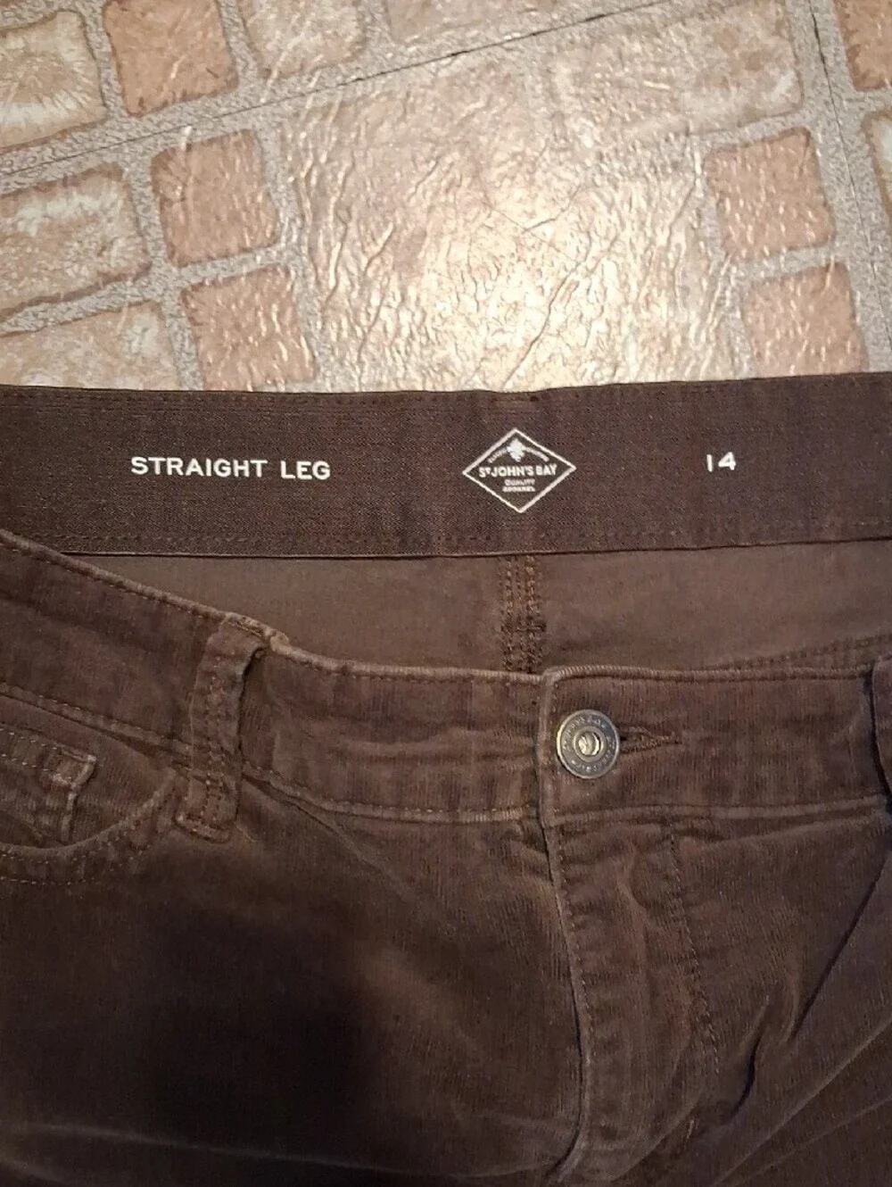 St. John's Bay Dark Brown Straight-Leg Corduroy Pants